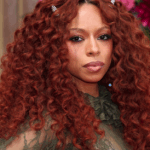 Rich cinnamon hair color on medium length hair